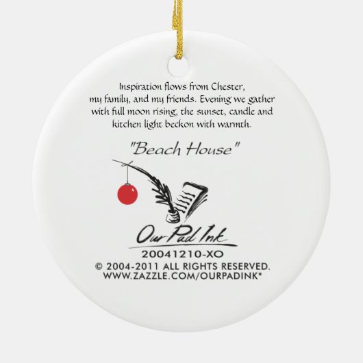 kerstversiering voor het kerstfeest van het beach  keramisch ornament (Achterkant)