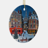  kerstversiering voor het winterdorp keramisch ornament (Rechts)