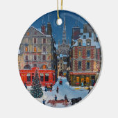  kerstversiering voor het winterdorp keramisch ornament (Links)