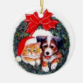 kerstversiering voor honden en katten keramisch ornament (Voorkant)