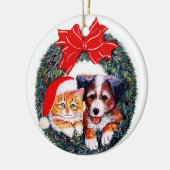 kerstversiering voor honden en katten keramisch ornament (Links)