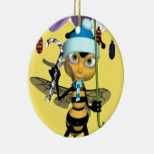 Kerstversiering voor honingbijen - kattenhoningbij keramisch ornament (Rechts)