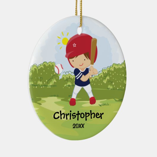 kerstversiering voor honkbal keramisch ornament (Rechts)