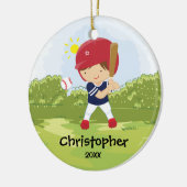 kerstversiering voor honkbal keramisch ornament (Links)