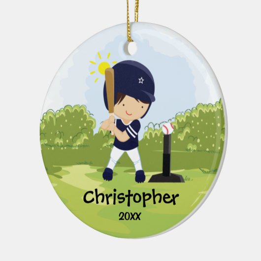 kerstversiering voor honkbal keramisch ornament (Links)