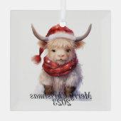 Kerstversiering voor hoogland Koe Glas Ornament (Achterkant)