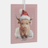 Kerstversiering voor hoogland Koe Glas Ornament (Voorkant Rechts)