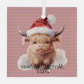 Kerstversiering voor hoogland Koe Glas Ornament (Achterkant)