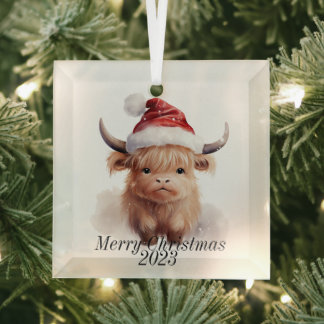 Kerstversiering voor hoogland Koe Glas Ornament