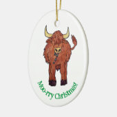Kerstversiering voor hoogland Koe Keramisch Ornament (Links)