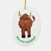 Kerstversiering voor hoogland Koe Keramisch Ornament (Voorkant)