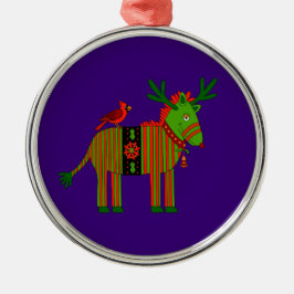 kerstversiering voor kinderen - Zebra en vogel Metalen Ornament