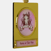 kerstversiering voor Lacrosse mama Verguld Banner Ornament (Rechts)