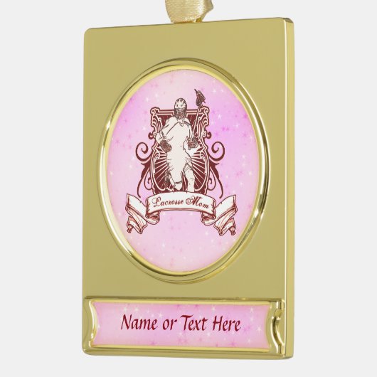 kerstversiering voor Lacrosse mama Verguld Banner Ornament (Links)