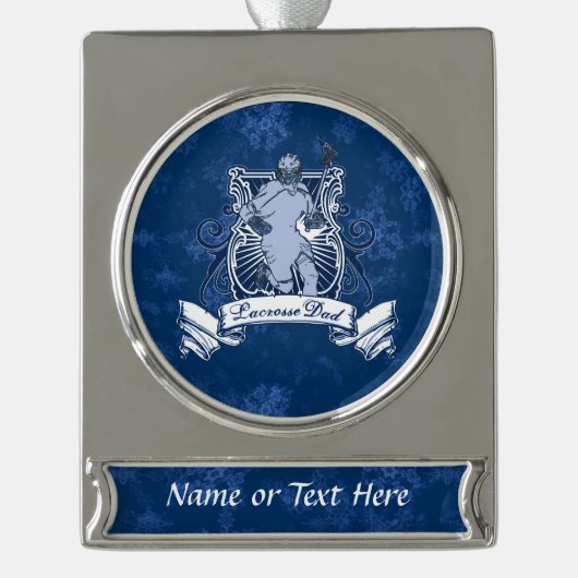 kerstversiering voor Lacrosse Pap Verzilverd Banner Ornament (Voorkant)