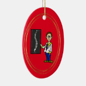 Kerstversiering voor mannelijke chiropractor Spine Keramisch Ornament (Rechts)