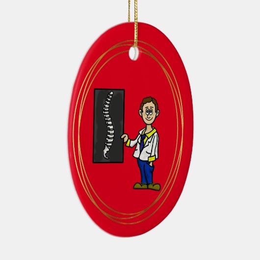 Kerstversiering voor mannelijke chiropractor Spine Keramisch Ornament (Rechts)