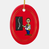 Kerstversiering voor mannelijke chiropractor Spine Keramisch Ornament (Voorkant)