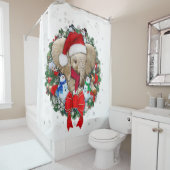 kerstversiering voor olifanten douchegordijn (In situ)