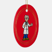 Kerstversiering voor oudere mannelijke artsen keramisch ornament (Rechts)