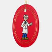 Kerstversiering voor oudere mannelijke artsen keramisch ornament (Links)