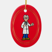 Kerstversiering voor oudere mannelijke artsen keramisch ornament (Voorkant)