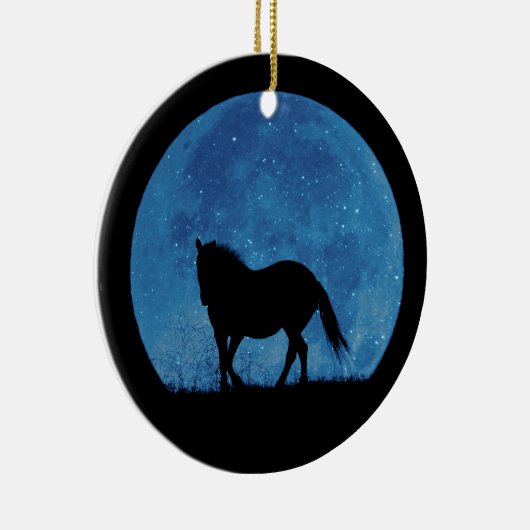  kerstversiering voor paarden en maan kerstmis keramisch ornament (Rechts)