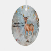 kerstversiering voor papa met Deer Metalen Ornament (Voorkant Rechts)