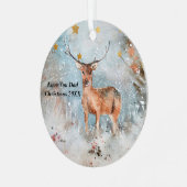 kerstversiering voor papa met Deer Metalen Ornament (Voorkant links)