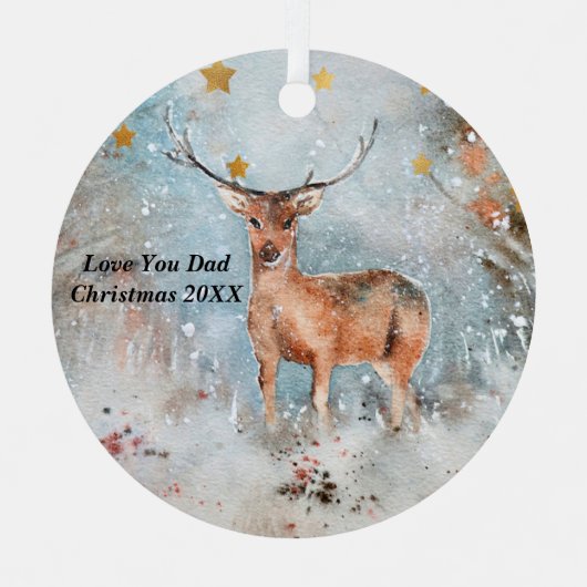 kerstversiering voor papa met Deer Metalen Ornament (Voorkant)