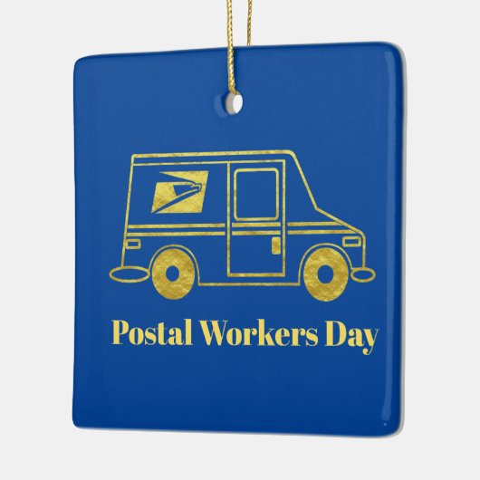 kerstversiering voor postarbeiders keramisch ornament (Links)