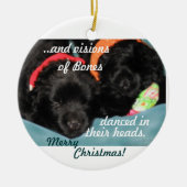 Kerstversiering voor Puppies bij Newfoundland Keramisch Ornament (Voorkant)
