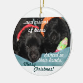 Kerstversiering voor Puppies bij Newfoundland Keramisch Ornament (Links)