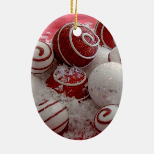 Kerstversiering voor rode en witte sierplanten keramisch ornament (Achterkant)