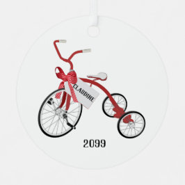 kerstversiering voor rode fietsmeisjes metalen ornament