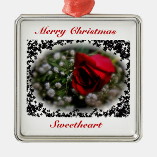 kerstversiering voor roos en baby's metalen ornament