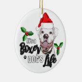 kerstversiering voor Santa Boxer Dog Keramisch Ornament (Rechts)
