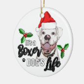 kerstversiering voor Santa Boxer Dog Keramisch Ornament (Links)