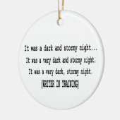 kerstversiering voor schrijvers keramisch ornament (Links)