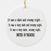 kerstversiering voor schrijvers keramisch ornament (Achterkant)