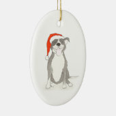 kerstversiering voor staffie keramisch ornament (Rechts)