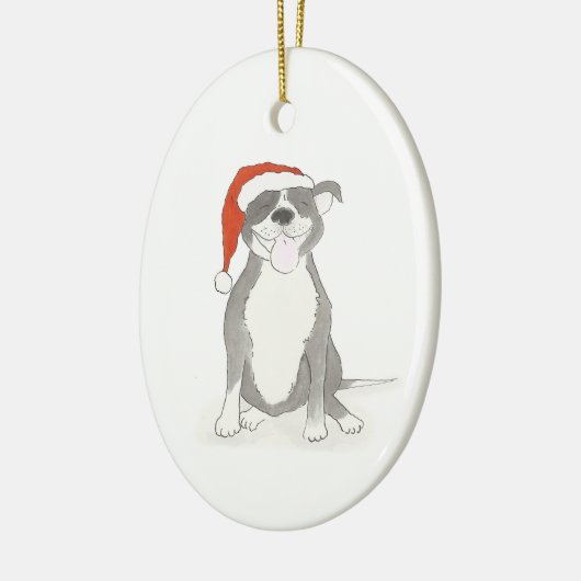 kerstversiering voor staffie keramisch ornament (Links)