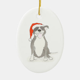kerstversiering voor staffie keramisch ornament