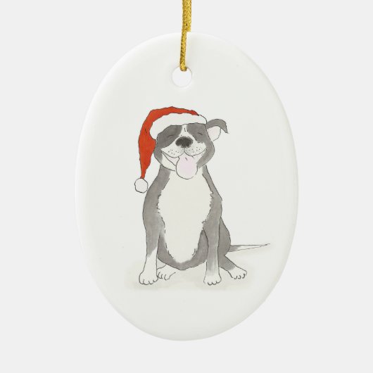 kerstversiering voor staffie keramisch ornament (Voorkant)