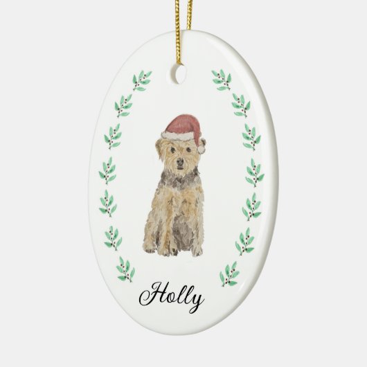 kerstversiering voor terriërs keramisch ornament (Links)