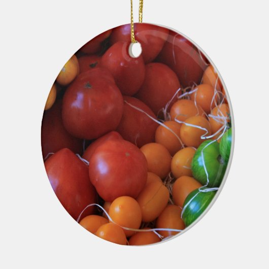 Kerstversiering voor tomaten keramisch ornament (Links)