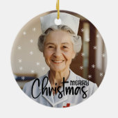 kerstversiering voor verpleegkundigen | Aangepast  Keramisch Ornament (Achterkant)