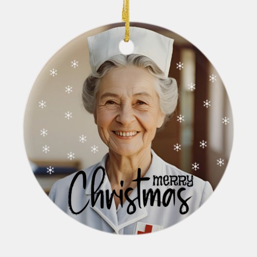 kerstversiering voor verpleegkundigen | Aangepast Keramisch Ornament (Achterkant)