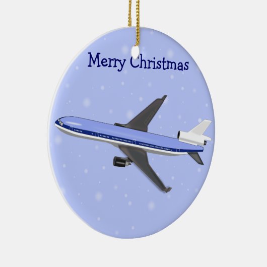 Kerstversiering voor vliegtuigen keramisch ornament (Rechts)