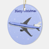 Kerstversiering voor vliegtuigen keramisch ornament (Links)
